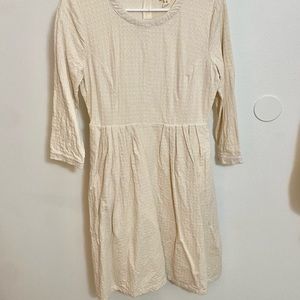 Cream long sleeve babydoll dress